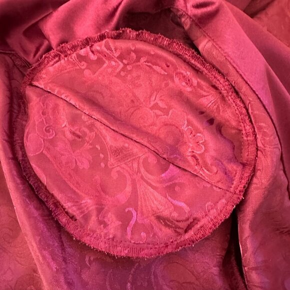Vintage Victoria's Secret Gold Label Robe w/belt Womens P/S Maroon Floral Satin - Picture 15 of 15